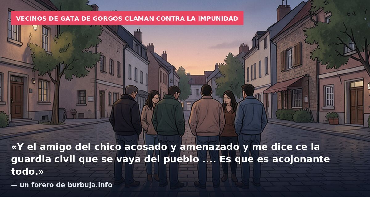 Vecinos de Gata de Gorgos claman contra la impunidad: «Y el amigo del chico acosado y amenazado y me dice ce la guardia civil que se vaya del pueblo .... Es que es acojonante todo.» — un forero de burbuja.info