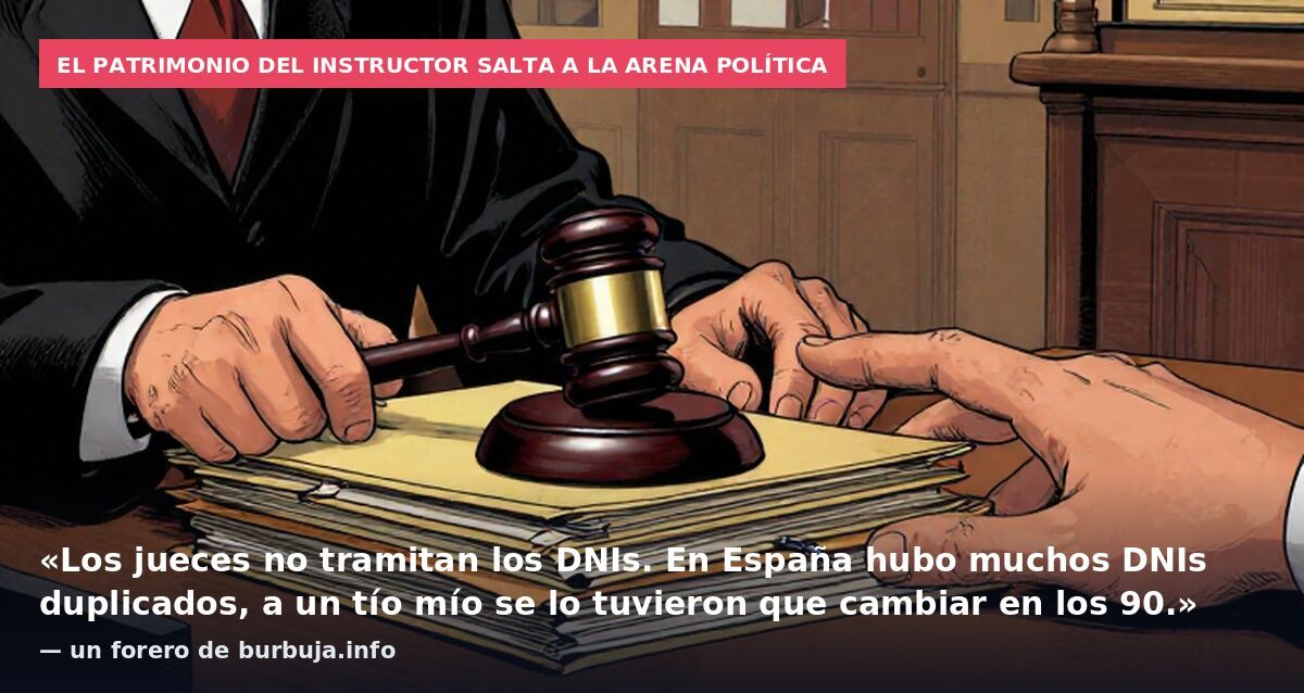 El patrimonio del instructor salta a la arena política: «Los jueces no tramitan los DNIs. En España hubo muchos DNIs duplicados, a un tío mío se lo tuvieron que cambiar en los 90.» — un forero de burbuja.info