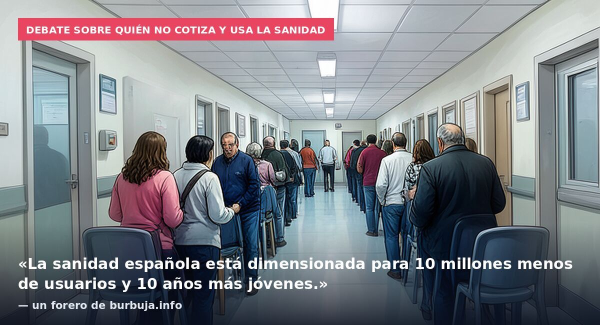 Debate sobre quién no cotiza y usa la sanidad: «La sanidad española está dimensionada para 10 millones menos de usuarios y 10 años más jóvenes.» — un forero de burbuja.info