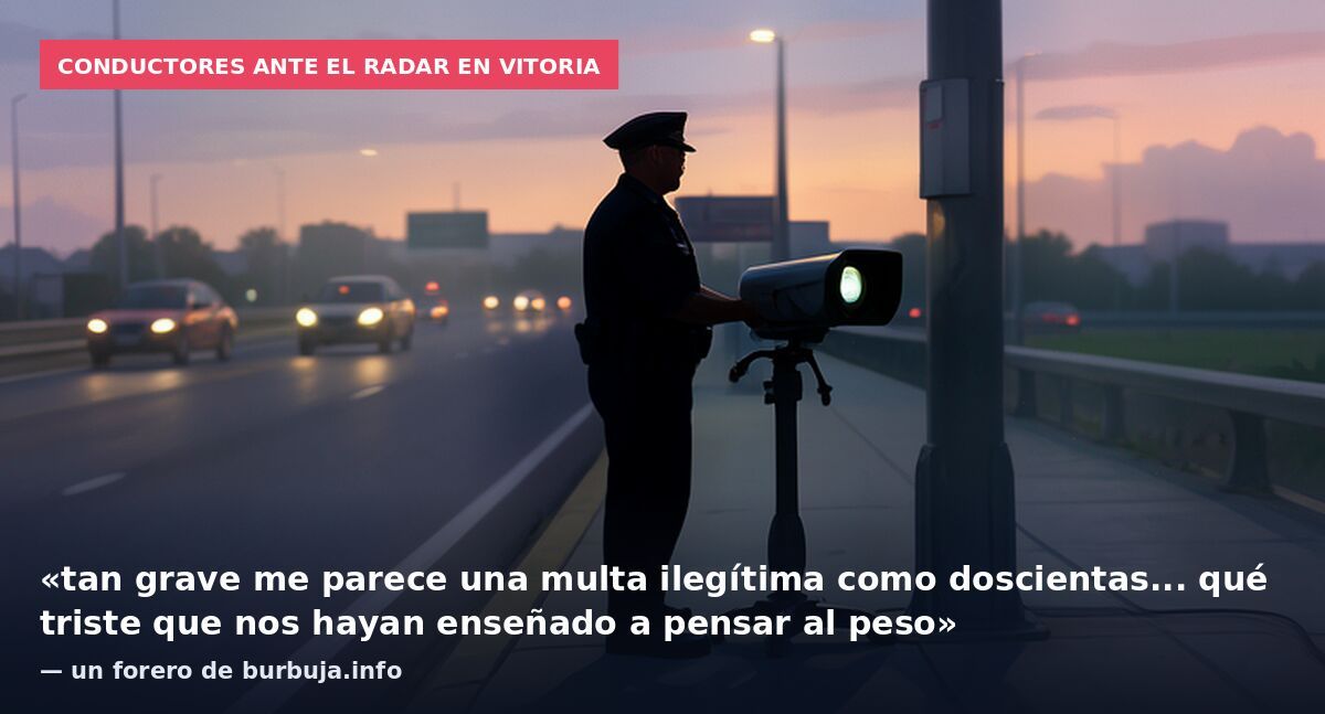Conductores ante el radar en Vitoria: «tan grave me parece una multa ilegítima como doscientas... qué triste que nos hayan enseñado a pensar al peso» — un forero de burbuja.info