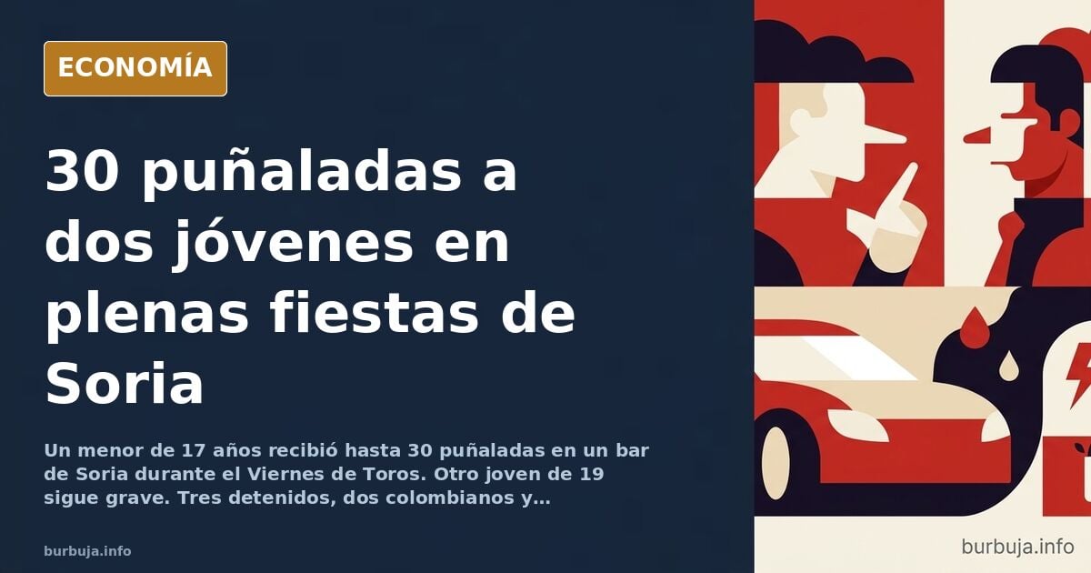 Calle estrecha de Soria de noche con luz de farola, escena urbana que ilustra la agresión con arma blanca en el centro histór