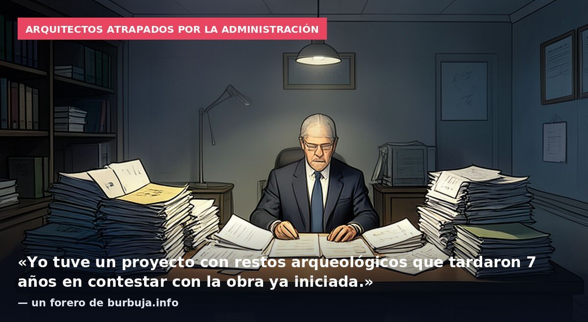 Arquitectos atrapados por la administración: «Yo tuve un proyecto con restos arqueológicos que tardaron 7 años en contestar con la obra ya iniciada.» — un forero de burbuja.info