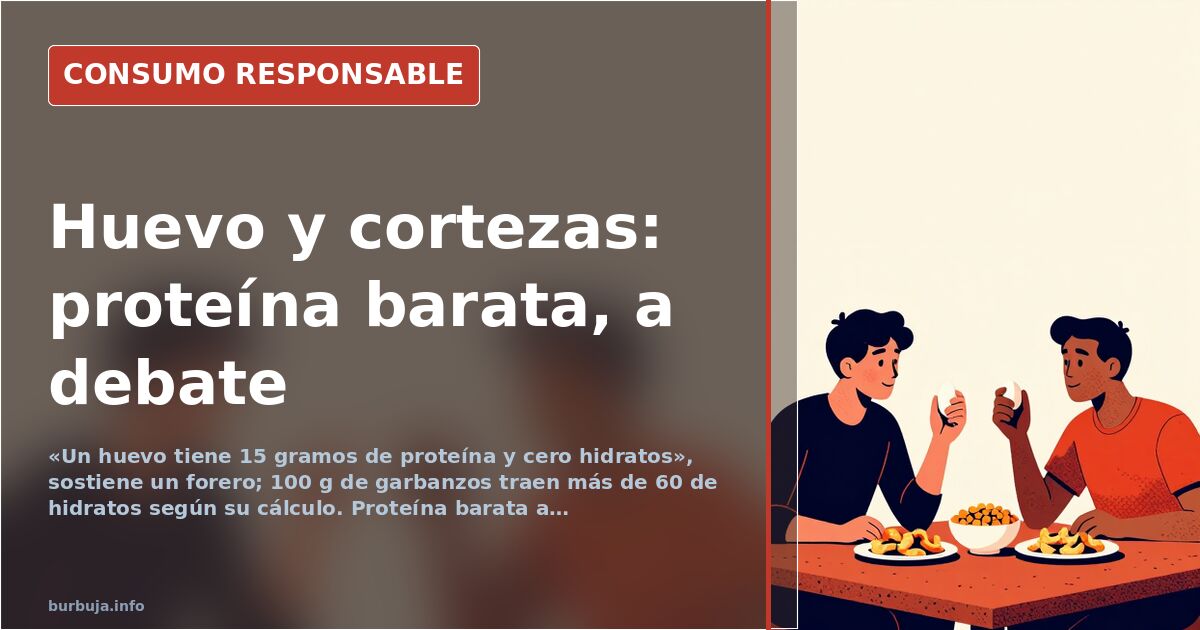 Huevos, cortezas de cerdo y legumbres secas sobre una mesa de cocina