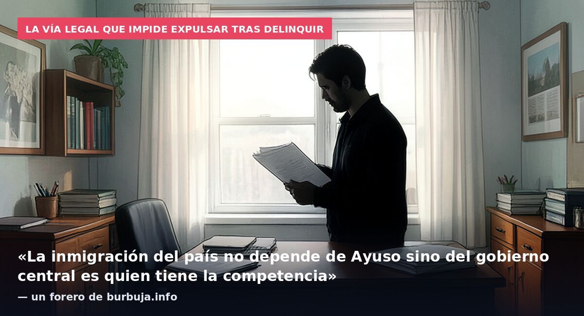 La vía legal que impide expulsar tras delinquir: «La inmigración del país no depende de Ayuso sino del gobierno central es quien tiene la competencia» — un forero de burbuja.info