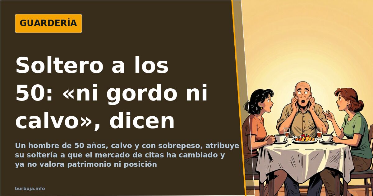 Hombre de mediana edad calvo y con sobrepeso sentado a una mesa familiar, con gesto de cansancio ante una conversación sobre 
