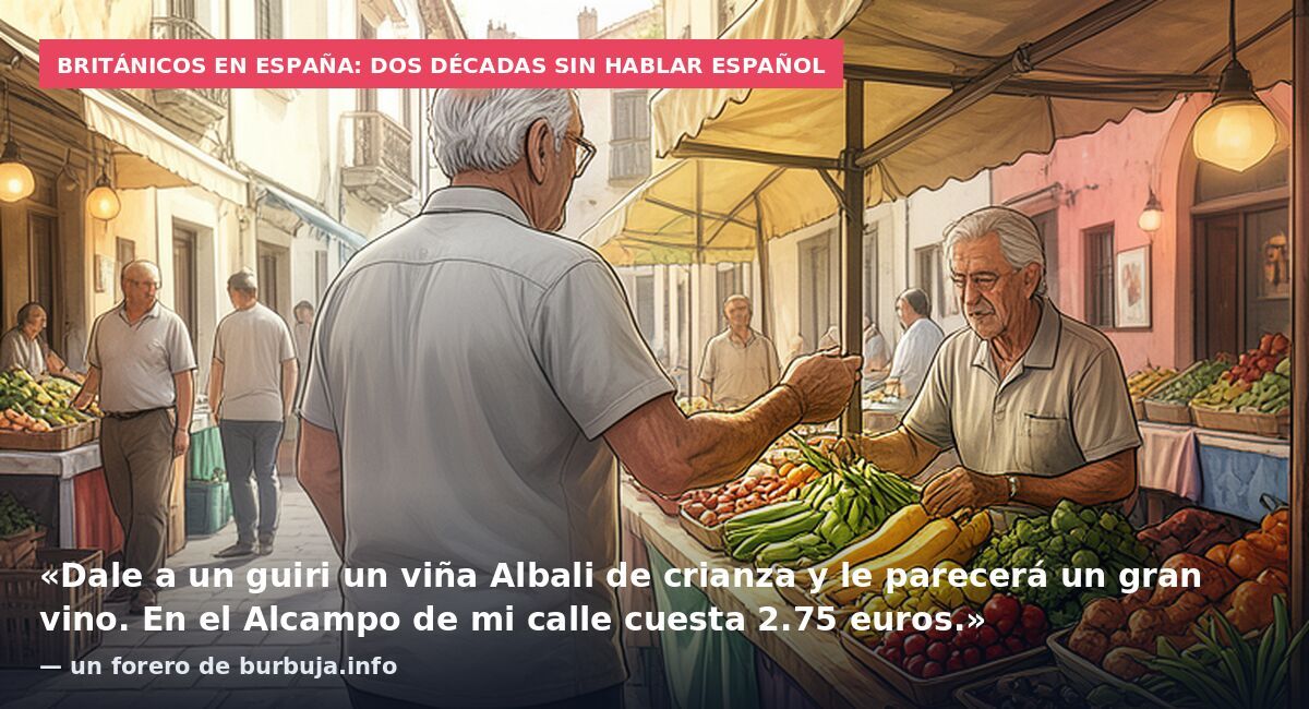 Británicos en España: dos décadas sin hablar español: «Dale a un guiri un viña Albali de crianza y le parecerá un gran vino. En el Alcampo de mi calle cuesta 2.75 euros.» — un forero de burbuja.info