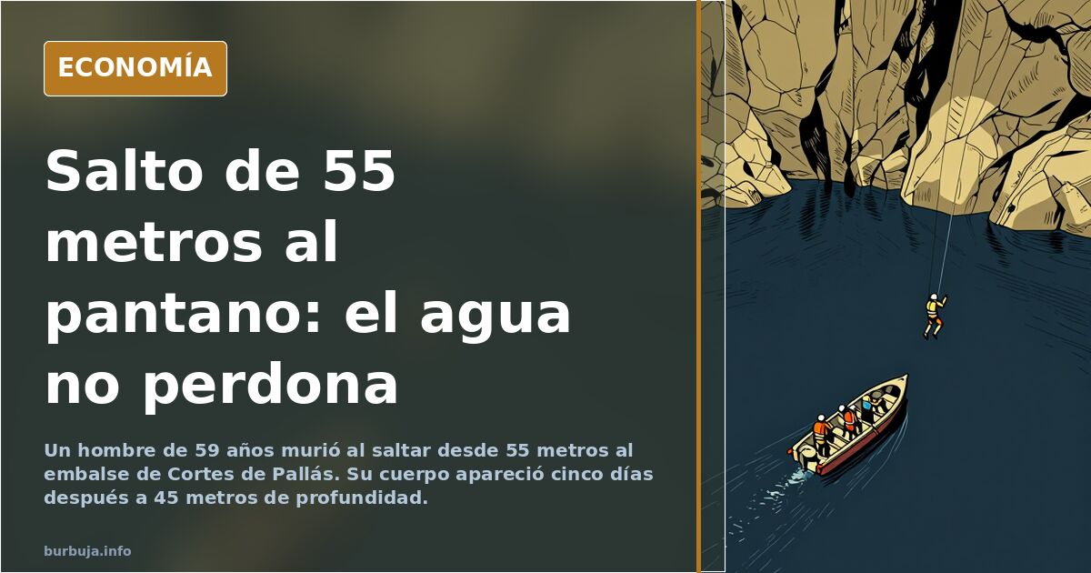 Puente de la CV-438 sobre el embalse del río Xúquer en Cortes de Pallás, desde donde se produjo el salto de 55 metros