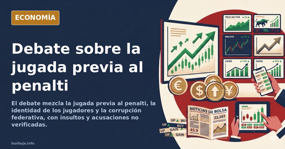 Ilustración editorial de un árbitro señalando un penalti mientras un jugador alemán protesta y el VAR muestra un fuera de jue