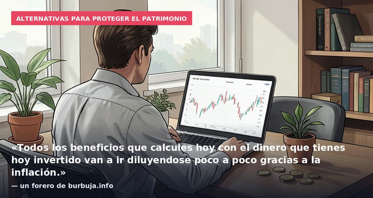 Alternativas para proteger el patrimonio: «Todos los beneficios que calcules hoy con el dinero que tienes hoy invertido van a ir diluyendose poco a poco gracias a la inflación.» — un forero de burbuja.info