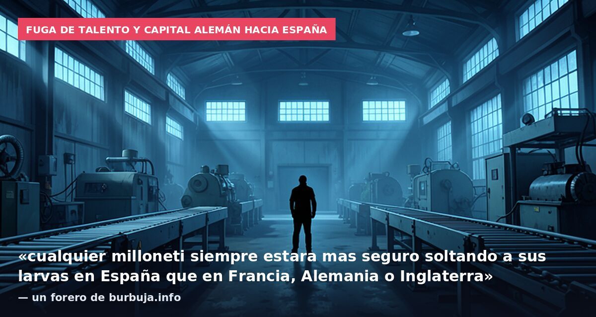 Fuga de talento y capital alemán hacia España: «cualquier milloneti siempre estara mas seguro soltando a sus larvas en España que en Francia, Alemania o Inglaterra» — un forero de burbuja.info