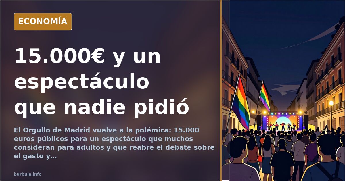 El Orgullo de Madrid y el gasto público: 15.000 euros bajo sospecha