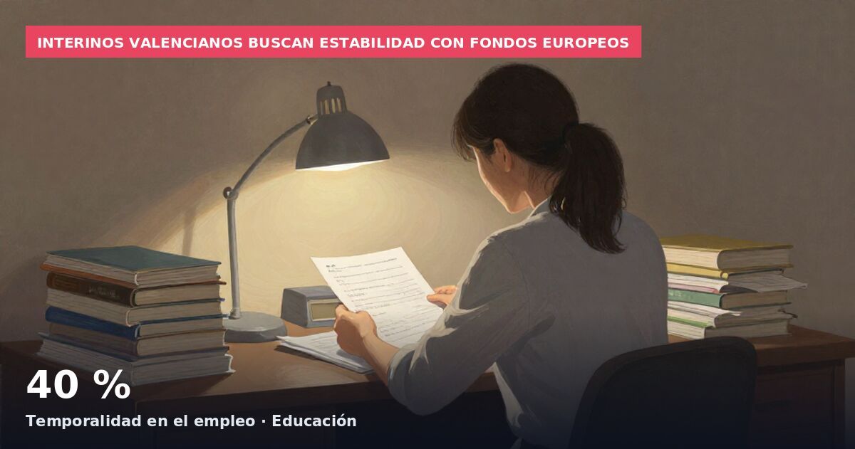 Interinos valencianos buscan estabilidad con fondos europeos: 40 % Temporalidad en el empleo · Educación