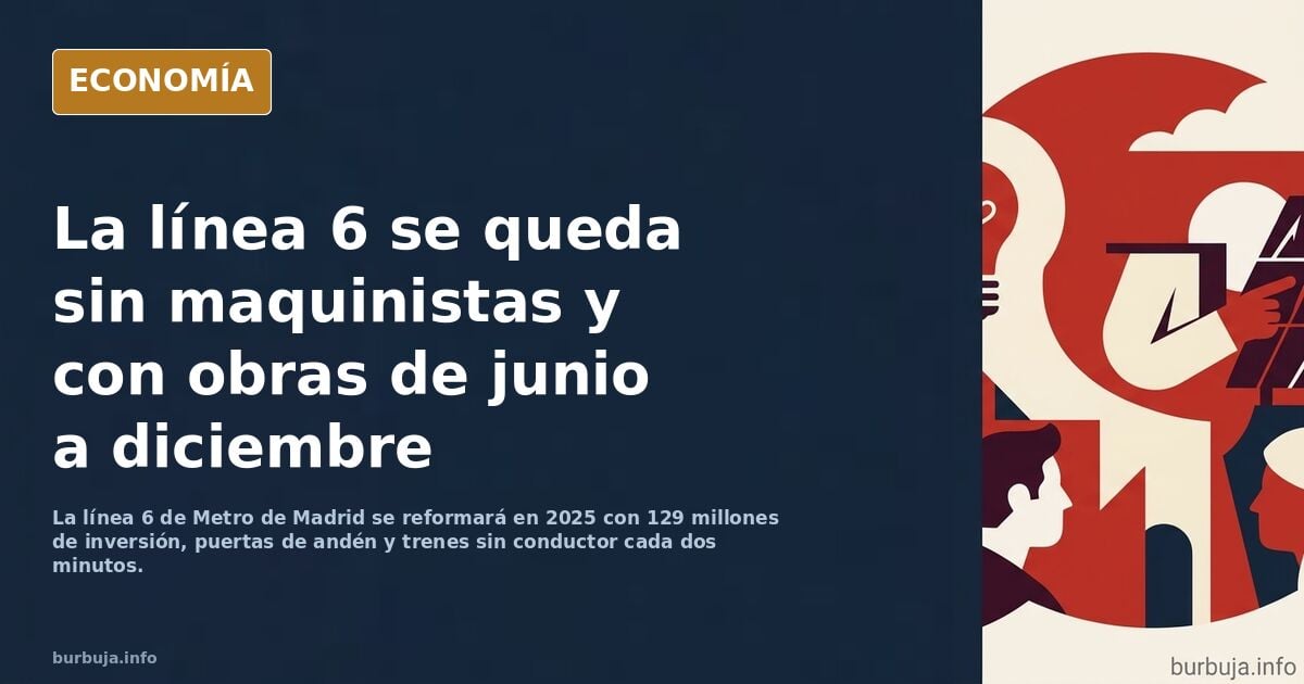 Tren de metro de Madrid llegando a un andén con puertas automáticas de seguridad y vía hormigonada en la línea 6