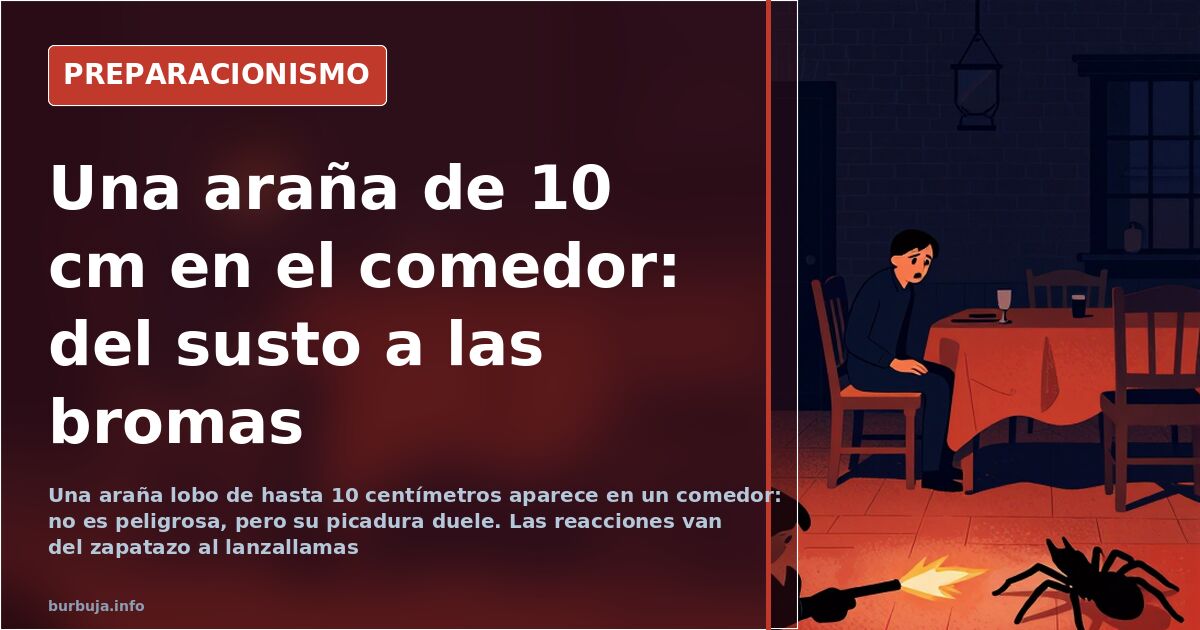 Araña lobo de 10 cm: no es peligrosa, pero su picadura duele