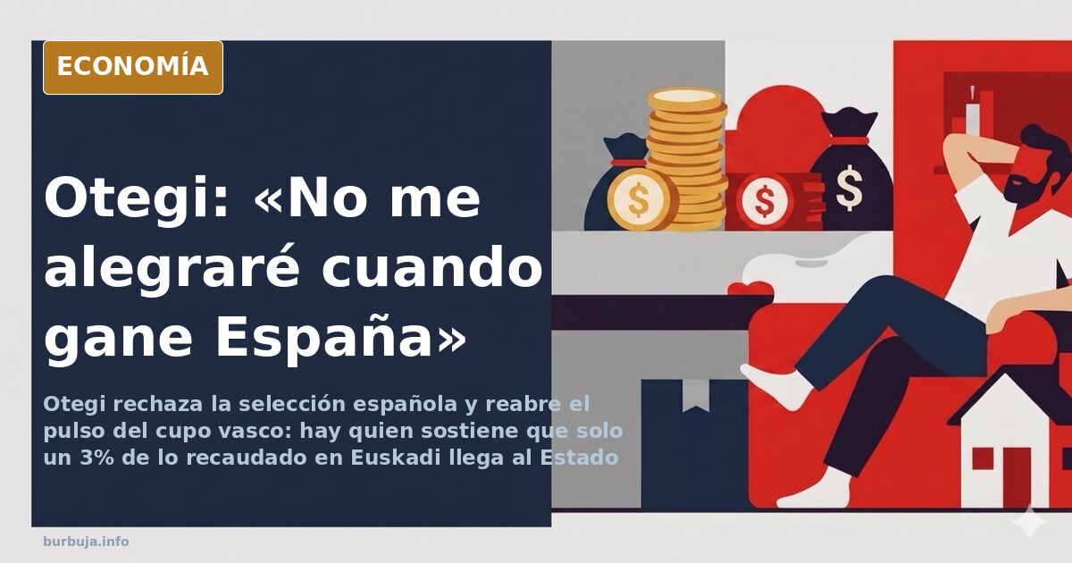 Ilustración editorial de un estadio de fútbol con una bandera española ondeando y siluetas de aficionados divididos
