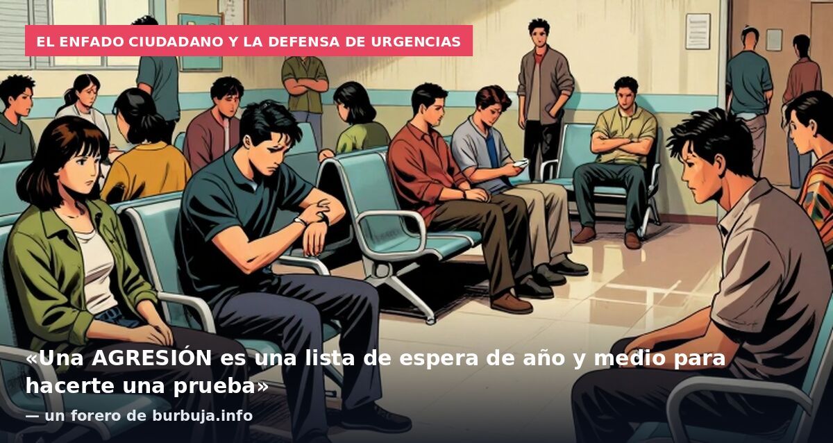 El enfado ciudadano y la defensa de urgencias: «Una AGRESIÓN es una lista de espera de año y medio para hacerte una prueba» — un forero de burbuja.info