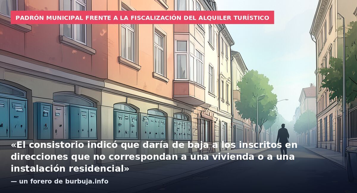Padrón municipal frente a la fiscalización del alquiler turístico: «El consistorio indicó que daría de baja a los inscritos en direcciones que no correspondan a una vivienda o a una instalación residencial» — un forero de burbuja.info