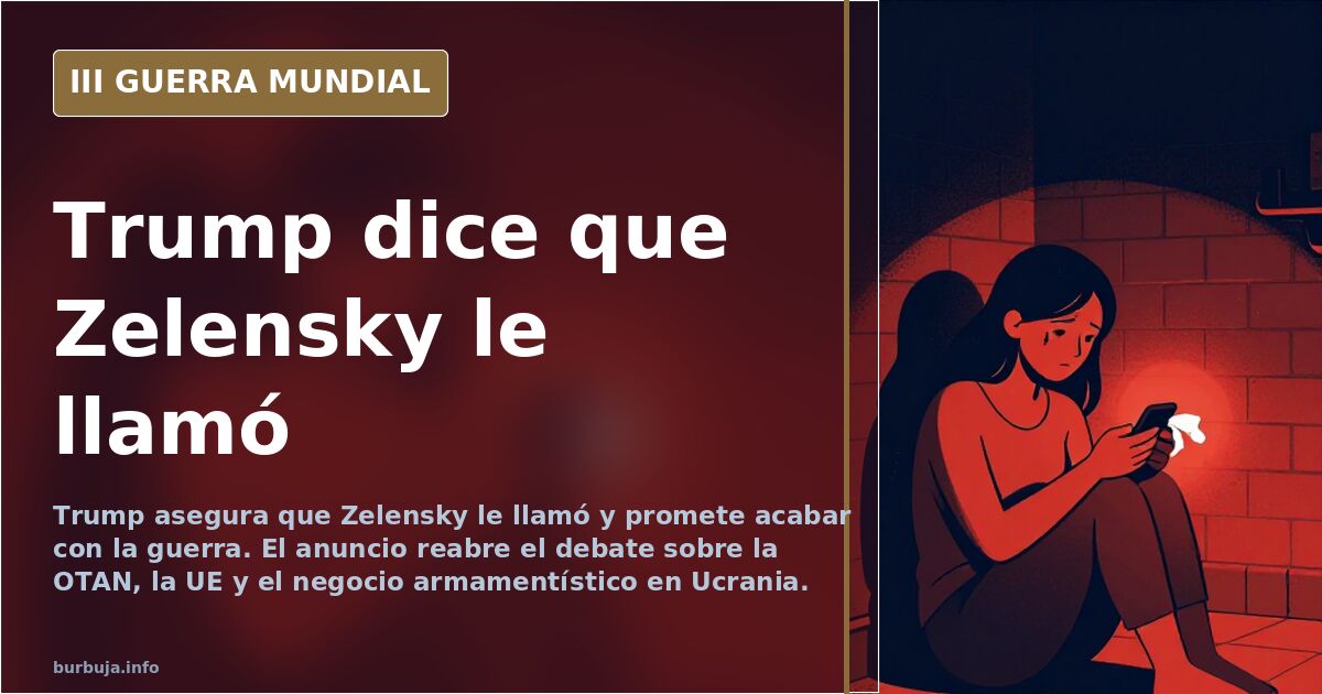 Trump dice que Zelensky le llamó y promete el fin de la guerra