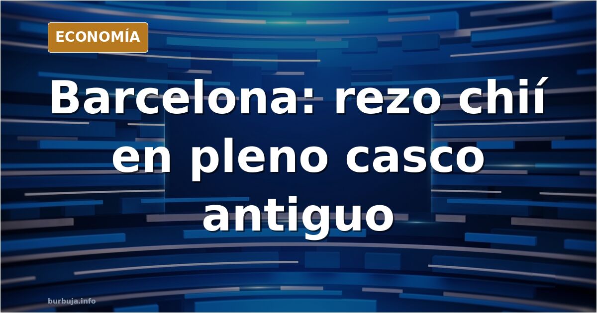 Ilustración editorial de una calle del casco antiguo de Barcelona con edificios históricos y una multitud en una procesión re