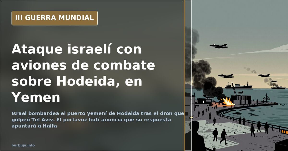 Israel bombardea Hodeida tras el dron que golpeó Tel Aviv