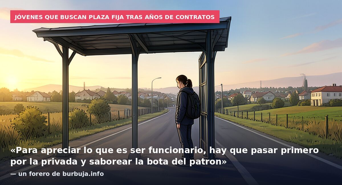 Jóvenes que buscan plaza fija tras años de contratos: «Para apreciar lo que es ser funcionario, hay que pasar primero por la privada y saborear la bota del patron» — un forero de burbuja.info