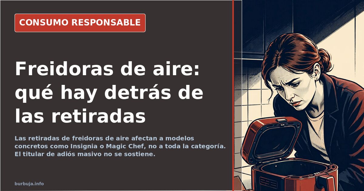 Retiradas de freidoras de aire: fallos reales y relato inflado