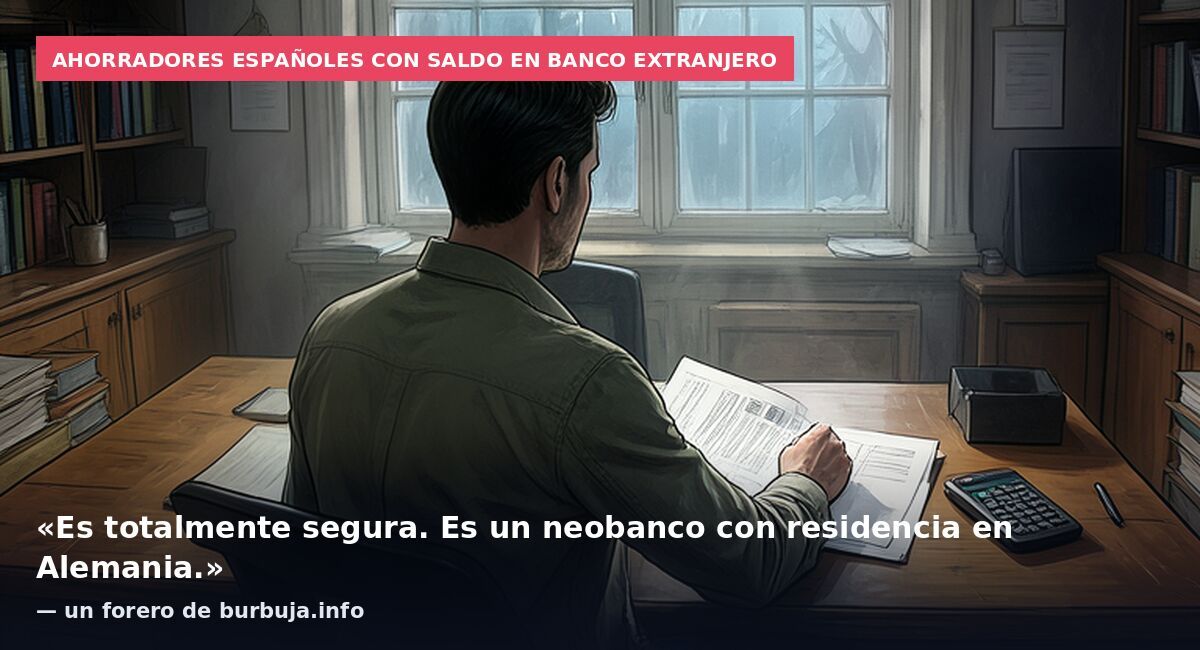 Ahorradores españoles con saldo en banco extranjero: «Es totalmente segura. Es un neobanco con residencia en Alemania.» — un forero de burbuja.info