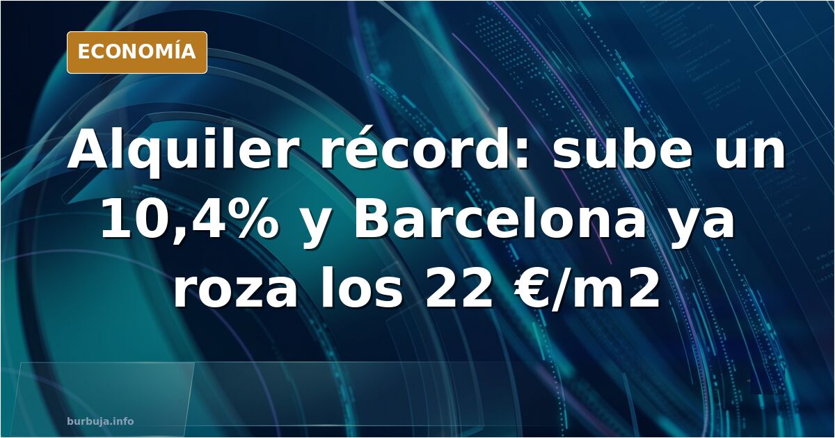 Gráfico de barras con la subida interanual del precio del alquiler en capitales españolas como Barcelona y Madrid