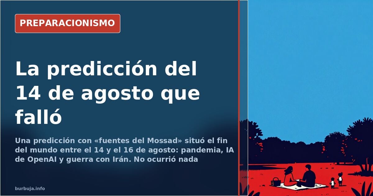 Calendario de agosto con las tres fechas señaladas de la predicción apocalíptica: pandemia, inteligencia artificial y guerra