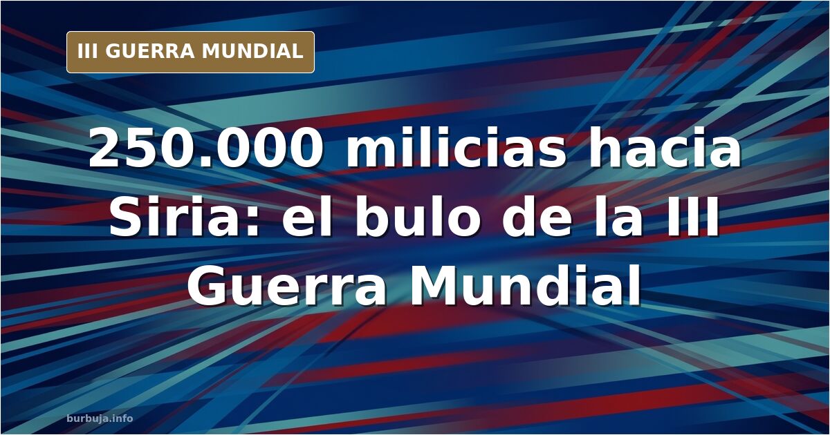Columna de vehículos militares en una carretera desértica hacia el horizonte, con mapas y siluetas de equipo militar en tonos
