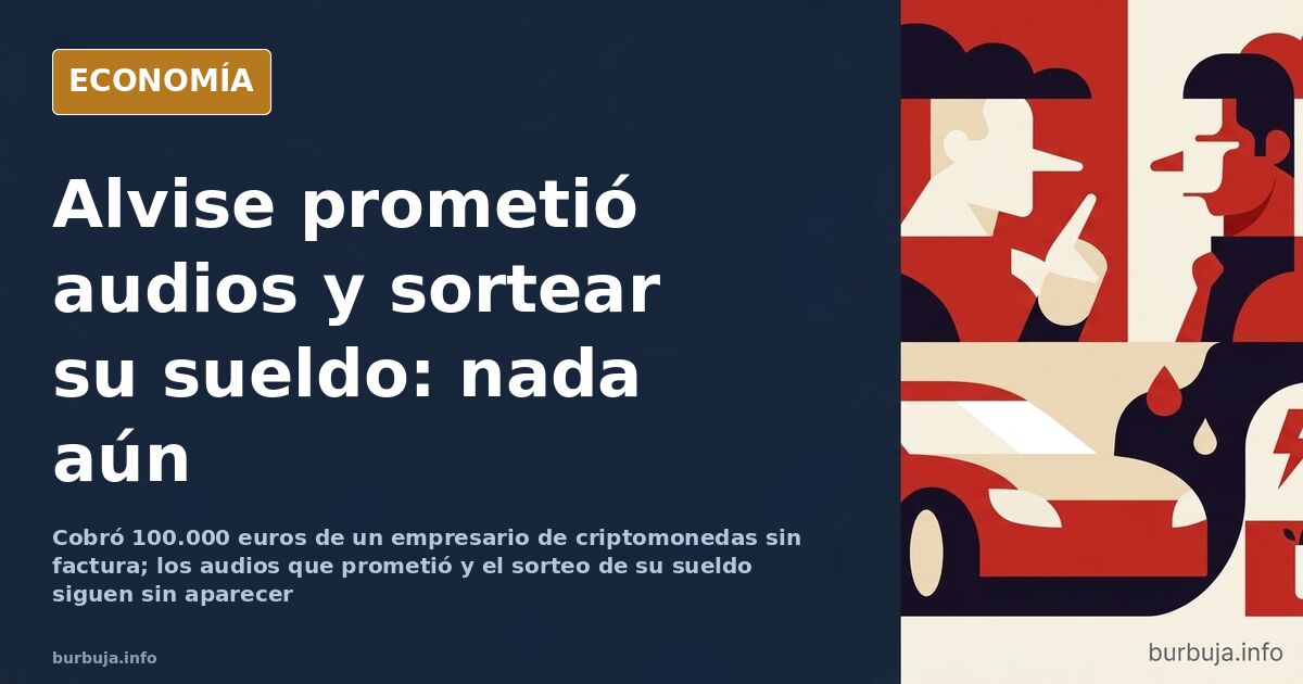 Ilustración editorial de un escaño vacío de Alvise en el Parlamento Europeo junto a una maleta y documentos sin abrir
