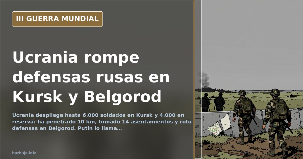 Ucrania penetra en Kursk y Belgorod: el frente se desplaza a Rusia