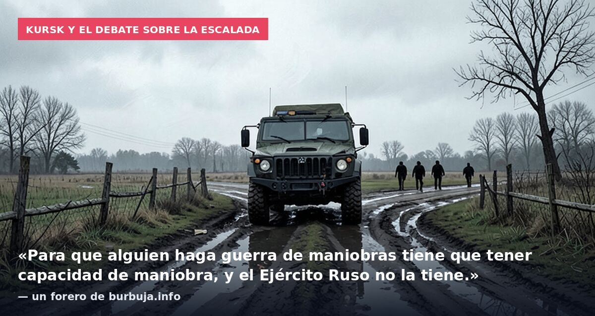 Kursk y el debate sobre la escalada: «Para que alguien haga guerra de maniobras tiene que tener capacidad de maniobra, y el Ejército Ruso no la tiene.» — un forero de burbuja.info