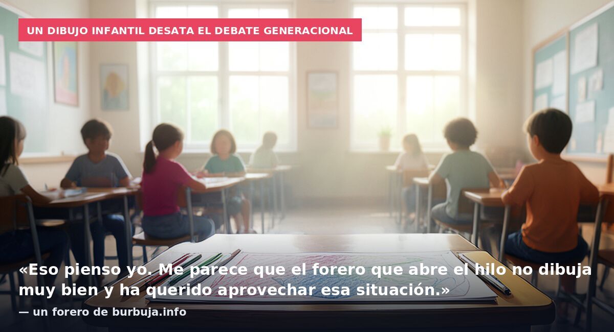 Un dibujo infantil desata el debate generacional: «Eso pienso yo. Me parece que el forero que abre el hilo no dibuja muy bien y ha querido aprovechar esa situación.» — un forero de burbuja.info