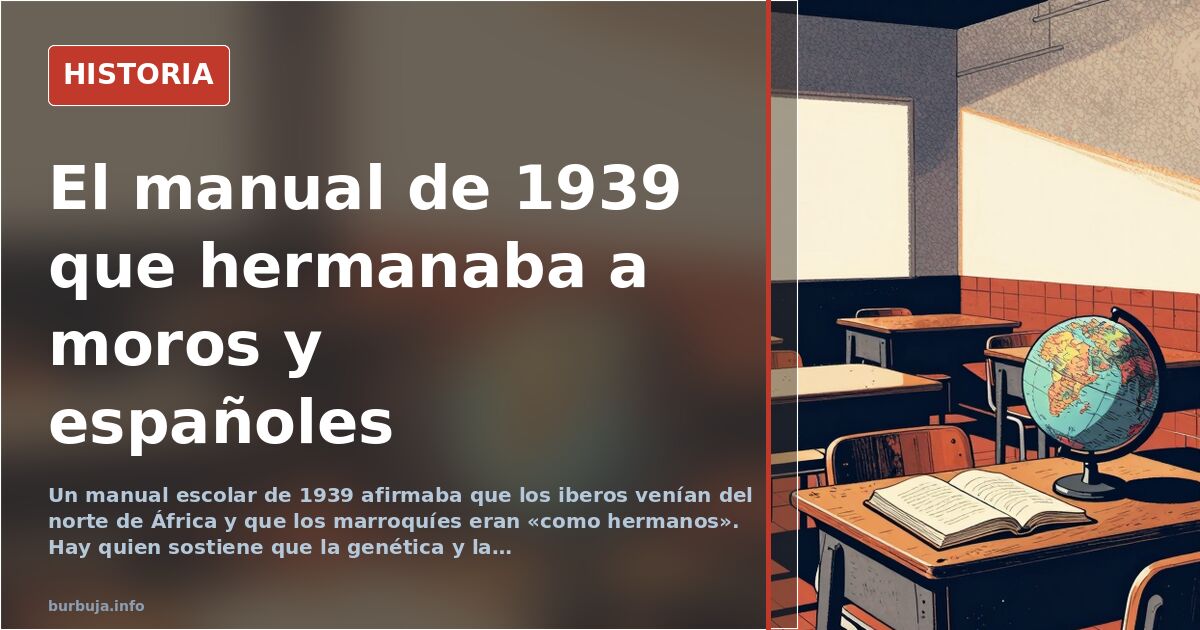 Portada de un manual de Historia de España de 1939 abierto por el capítulo sobre los iberos y los moros