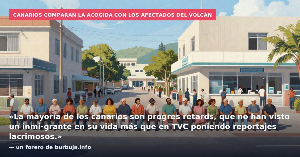 Canarios comparan la acogida con los afectados del volcán: «La mayoría de los canarios son progres retards, que no han visto un inmi-grante en su vida más que en TVC poniendo reportajes lacrimosos.» — un forero de burbuja.info