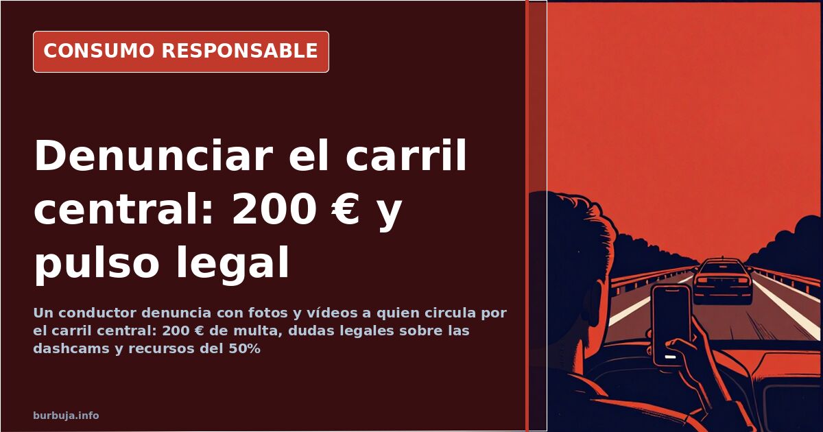Coches circulando por el carril central y el derecho de una autovía española de tres carriles