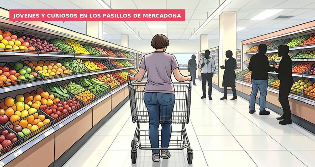 Jóvenes y curiosos en los pasillos de Mercadona
