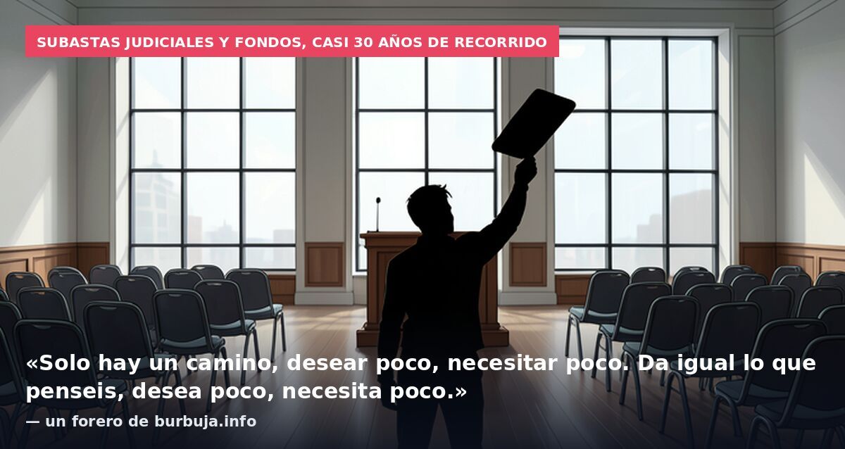 Subastas judiciales y fondos, casi 30 años de recorrido: «Solo hay un camino, desear poco, necesitar poco. Da igual lo que penseis, desea poco, necesita poco.» — un forero de burbuja.info