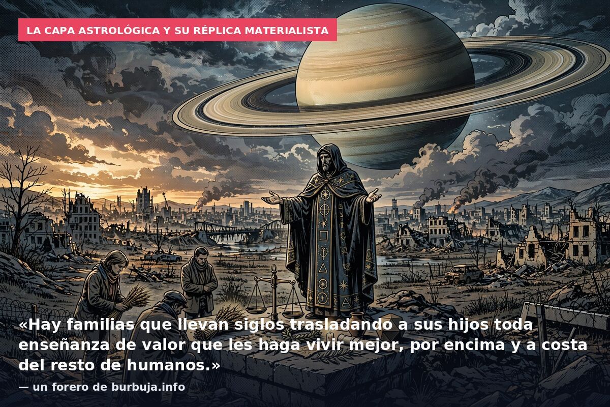La capa astrológica y su réplica materialista: «Hay familias que llevan siglos trasladando a sus hijos toda enseñanza de valor que les haga vivir mejor, por encima y a costa del resto de humanos.» — un forero de burbuja.info