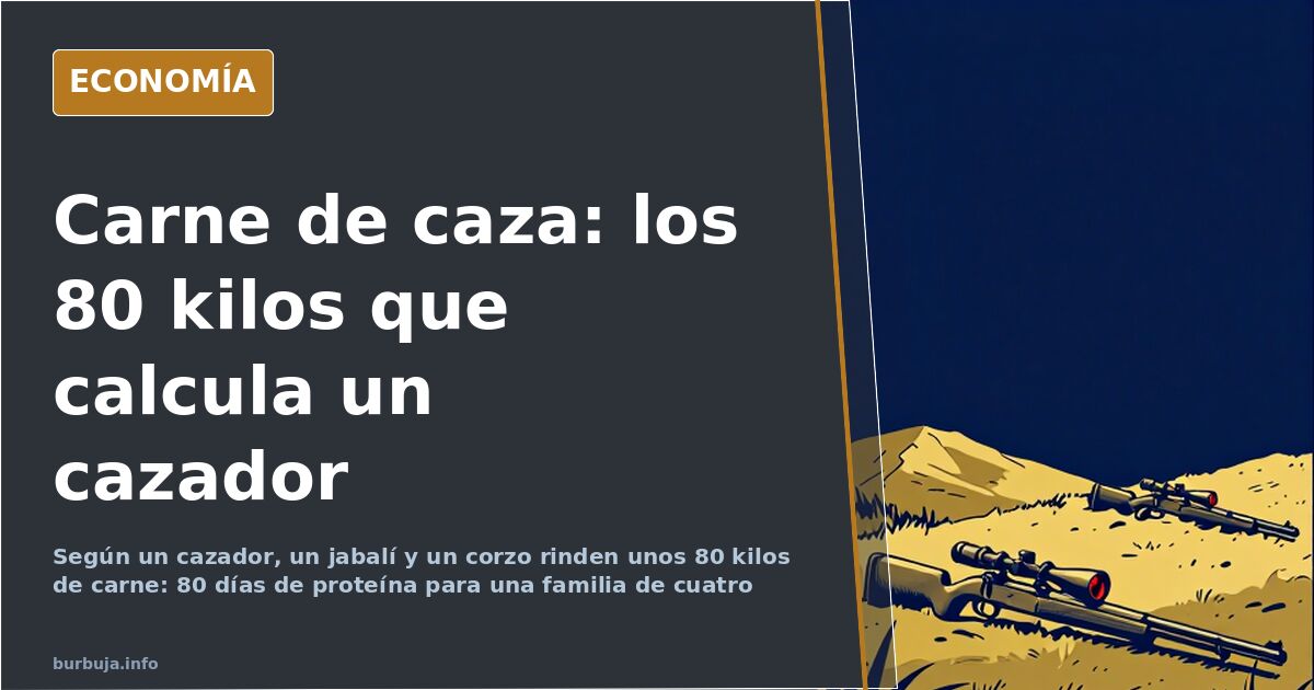 Caza: un cazador calcula 80 kilos de carne sin pasar por caja