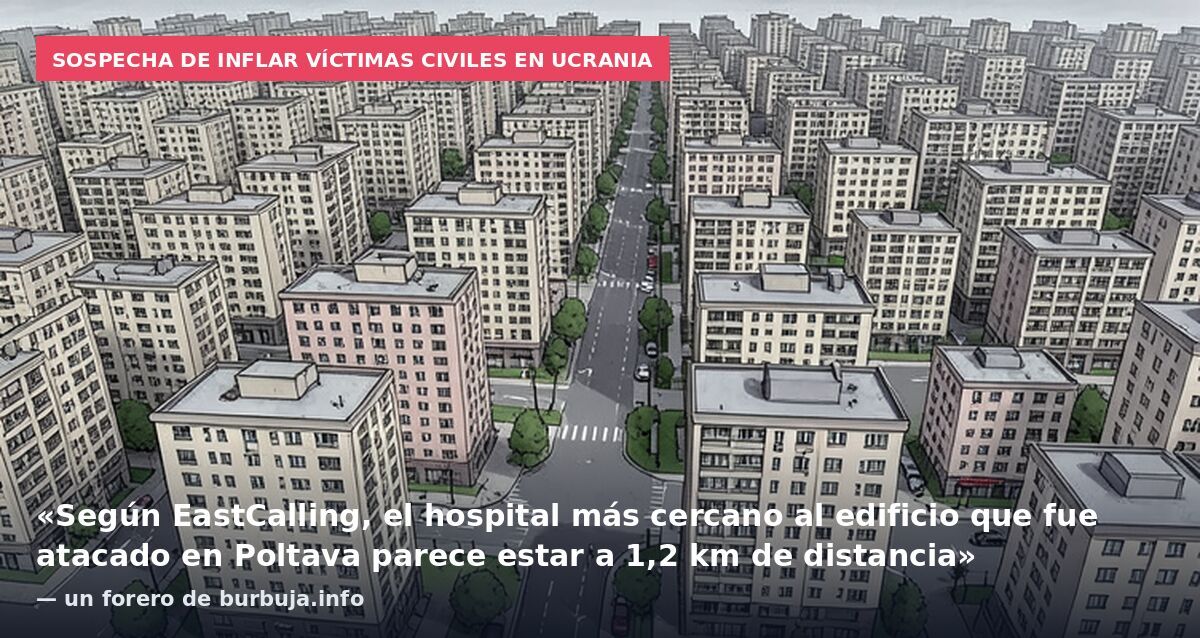 Sospecha de inflar víctimas civiles en Ucrania: «Según EastCalling, el hospital más cercano al edificio que fue atacado en Poltava parece estar a 1,2 km de distancia» — un forero de burbuja.info