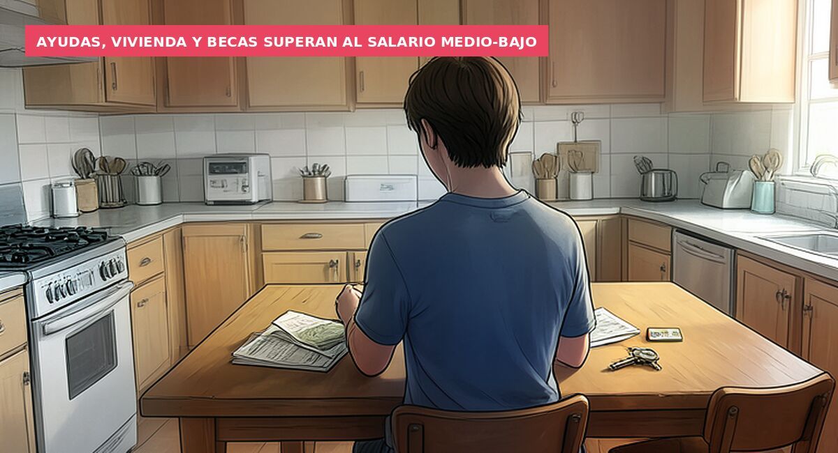 Ayudas, vivienda y becas superan al salario medio-bajo