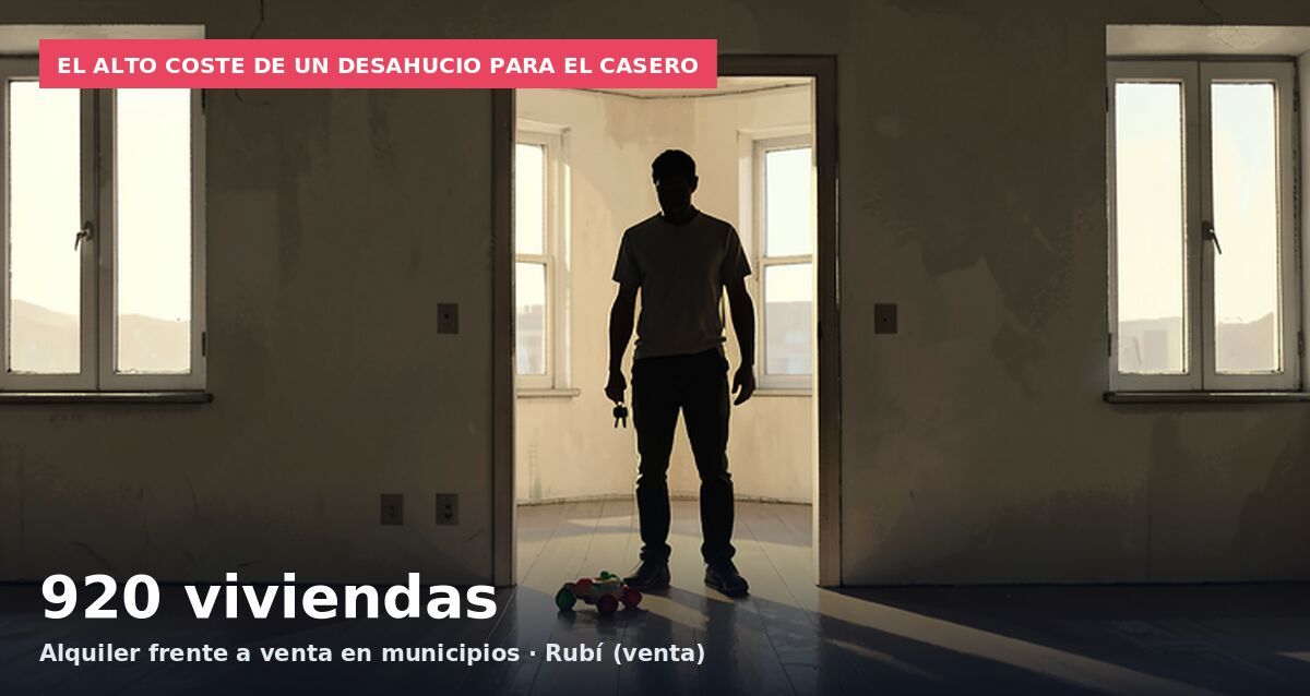 El alto coste de un desahucio para el casero: 920 viviendas Alquiler frente a venta en municipios · Rubí (venta)
