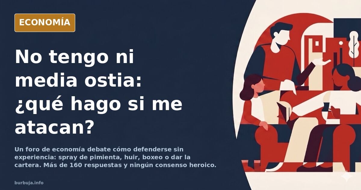 Ilustración editorial de un hombre corriente caminando de noche por una calle urbana, simbolizando la defensa personal sin ex