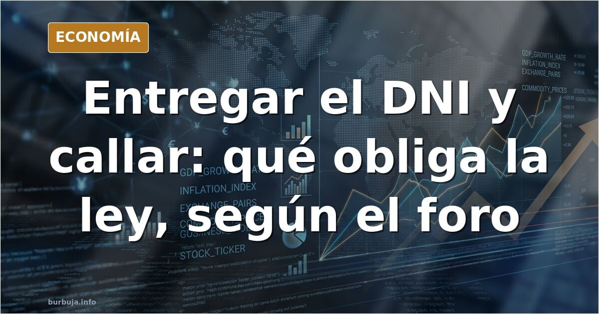 Ilustración editorial de un ciudadano entregando su DNI a un agente de policía en la calle, con gesto serio y sin responder p