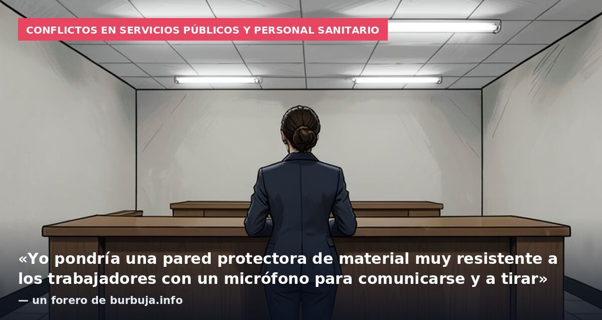Conflictos en servicios públicos y personal sanitario: «Yo pondría una pared protectora de material muy resistente a los trabajadores con un micrófono para comunicarse y a tirar» — un forero de burbuja.info