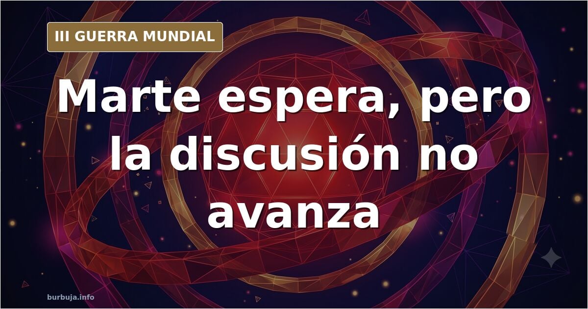 Ilustración documental desaturada de un mapa terrestre con siluetas de cohetes y una línea roja hacia Marte