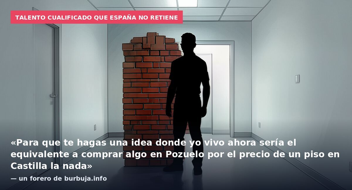 Talento cualificado que España no retiene: «Para que te hagas una idea donde yo vivo ahora sería el equivalente a comprar algo en Pozuelo por el precio de un piso en Castilla la nada» — un forero de burbuja.info