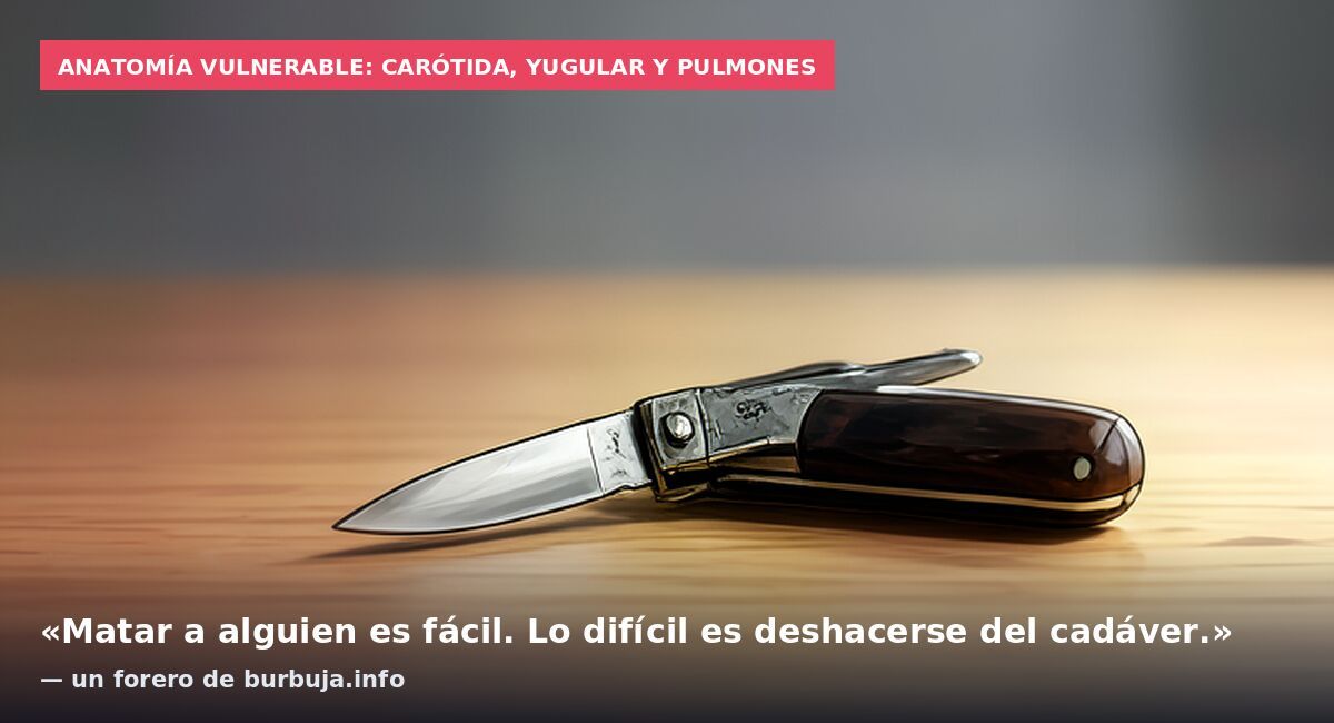 Anatomía vulnerable: carótida, yugular y pulmones: «Matar a alguien es fácil. Lo difícil es deshacerse del cadáver.» — un forero de burbuja.info